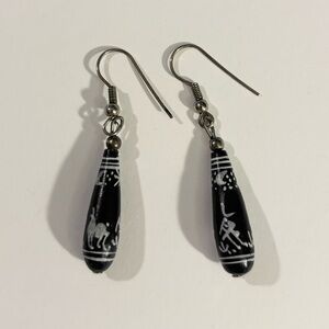 Elegant Black and Silver Earrings